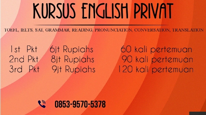 Kursus Privat Bahasa Inggris (1) in Kota Manado