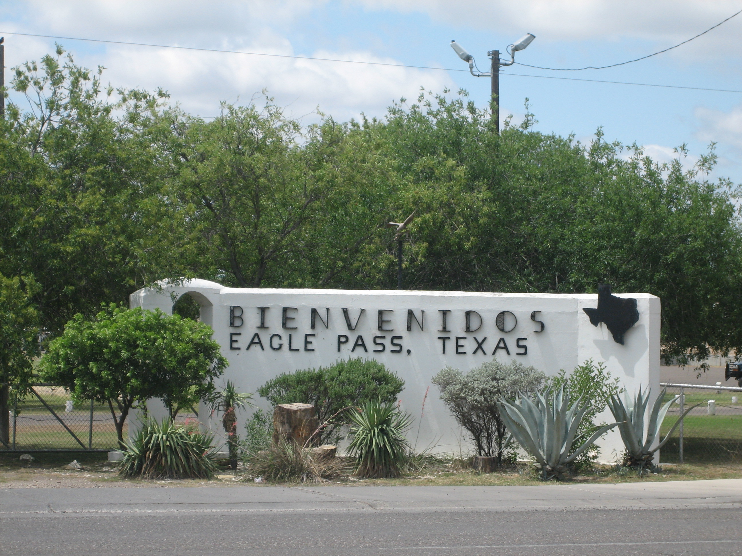 Eagle Pass is a city in and the county seat of Maverick County in the U.S. state of Texas. Its population was 28,130 as of the 2020 census.Eagle Pass borders the city of Piedras Negras, Coahuila, Mexico, which is to the southwest and across the Rio Grande. The Eagle Pass-Piedras Negras metropolitan area (EP-PN) is one of six binational metropolitan areas along the United States-Mexican border. According to the 2020 Census, the Eagle Pass Micropolitan Area population was 57,887 people, and the Piedras Negras Metropolitan Area population was 209,456 inhabitants.