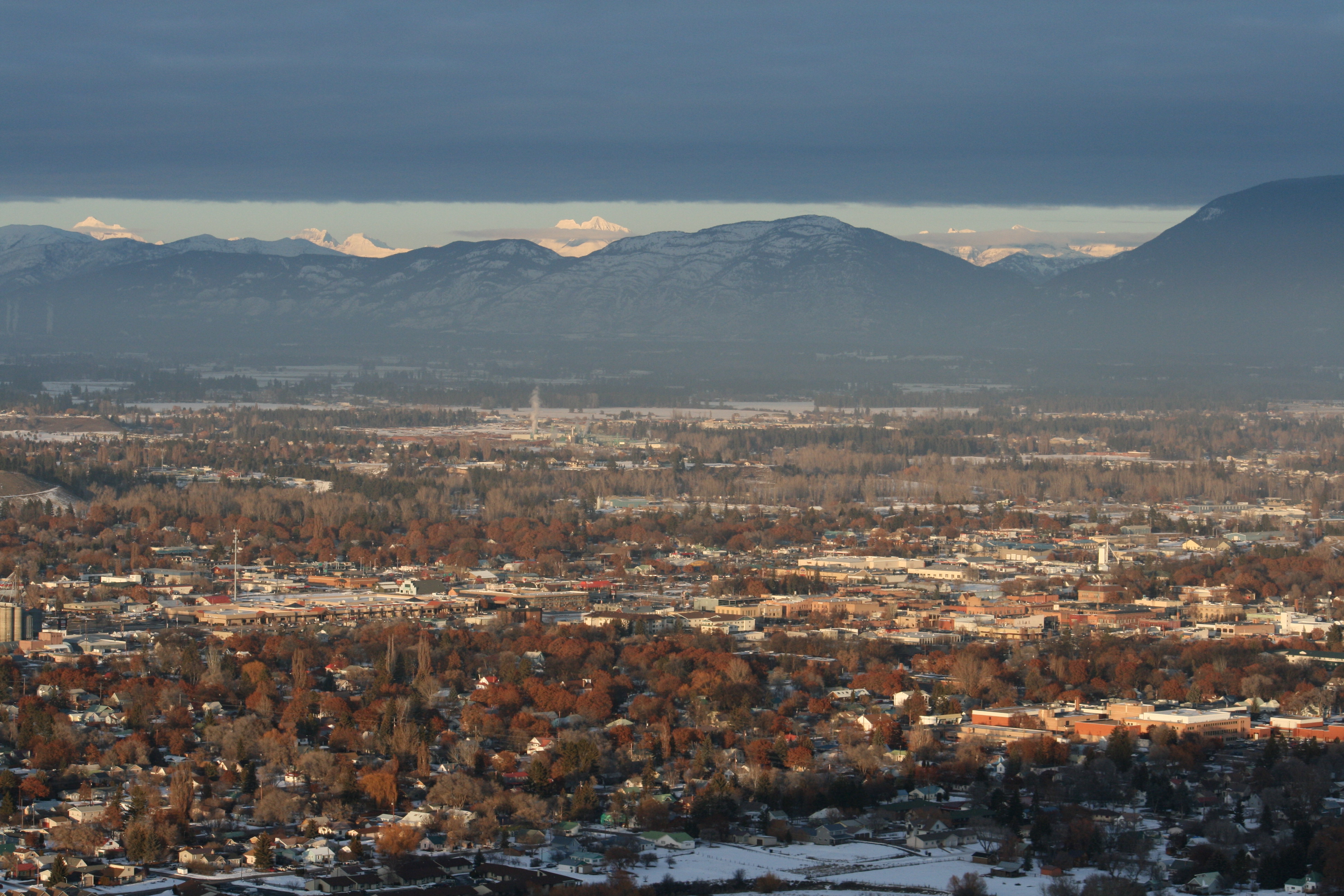 Kalispell (,  Montana Salish: Ql̓ispé, Kutenai language: kqayaqawakⱡuʔnam) is a city in Montana and the county seat of Flathead County, Montana, United States. The 2020 census put Kalispell's population at 24,558. In Montana's northwest region, it is the largest city and the commercial center of the Kalispell Micropolitan Statistical Area. The name Kalispell is a Salish word meaning "flat land above the lake".
