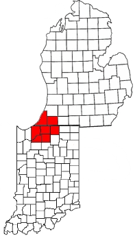 Michiana ( MISH-ee-ANN-ə) is a region in northern Indiana and southwestern Michigan centered on the city of South Bend, Indiana. The Chamber of Commerce of St. Joseph County, Indiana defines Michiana as St. Joseph County and "counties that contribute at least 500 inbound commuting workers to St. Joseph County daily." Those counties include Elkhart,  La Porte, Marshall, St. Joseph, and Starke in Indiana, and Berrien and Cass in Michigan. As of the 2010 census, those seven counties had a population of 856,377 (647,271 in Indiana and 209,106 in Michigan).
The name is a portmanteau of "Michigan" and "Indiana" and was chosen as the winning entry, purportedly submitted by Indiana politician Thurman C. Crook, among others, in a contest to name the area held by the Associated South Bend Merchants in 1934. The term is frequently used throughout the area, particularly by local radio and television stations based in South Bend that serve the entire area, but also by businesses that seek to draw customers from Indiana into Michigan or vice versa. A 2016 report stated that residents in the Michigan portion are particularly fond of the term because it contains part of the state name as opposed to generic terms for the area such as "the South Bend region."