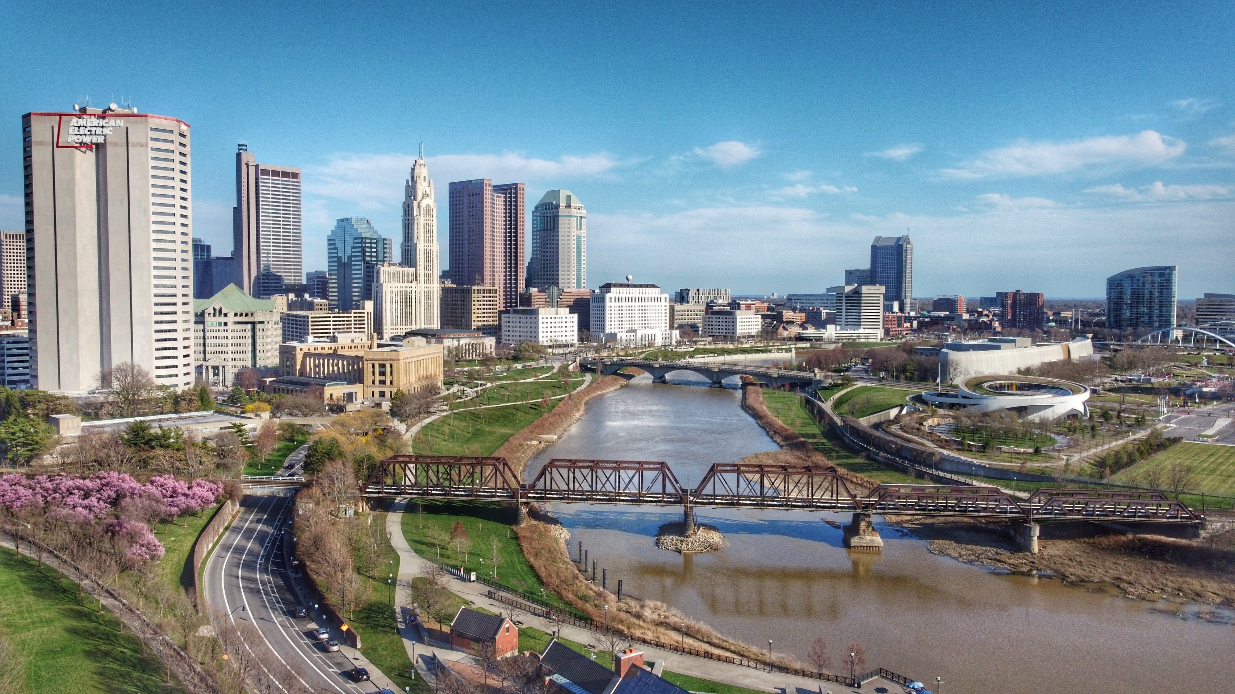 Columbus ( kə-LUM-bəs) is the capital and most populous city of the U.S. state of Ohio. With a 2020 census population of 905,748, it is the 14th-most populous city in the U.S., the second-most populous city in the Midwest after Chicago, and the third-most populous U.S. state capital after Phoenix, Arizona and Austin, Texas. Columbus is the county seat of Franklin County; it also extends into Delaware and Fairfield counties. It is the core city of the Columbus metropolitan area, which encompasses ten counties in central Ohio. It had a population of 2,138,926 in 2020, making it the largest metropolitan area entirely in Ohio and 32nd-largest metro area in the U.S.
Columbus originated as numerous Native American settlements on the banks of the Scioto River. Franklinton, now a city neighborhood, was the first European settlement, laid out in 1797. The city was founded in 1812 at the confluence of the Scioto and Olentangy rivers, and laid out to become the state capital. The city was named for Italian explorer Christopher Columbus. The city assumed the function of state capital in 1816 and county seat in 1824. Amid steady years of growth and industrialization, the city has experienced numerous floods and recessions. Beginning in the 1950s, Columbus began to experience significant growth; it became the largest city in Ohio in land and population by the early 1990s. Growth has continued in the 21st century, with redevelopment occurring in numerous city neighborhoods, including Downtown.
The city has a diverse economy based on education, government, insurance, banking, defense, aviation, food, clothes, logistics, steel, energy, medical research, health care, hospitality, retail and technology. The metropolitan area is home to the Battelle Memorial Institute, the world's largest private research and development foundation; Chemical Abstracts Service, the world's largest clearinghouse of chemical information; and the Ohio State University, one of the largest universities in the United States. The Greater Columbus area is further home to the headquarters of six Fortune 500 companies, namely Cardinal Health, American Electric Power, L Brands, Nationwide, Bread Financial and Huntington Bancshares.